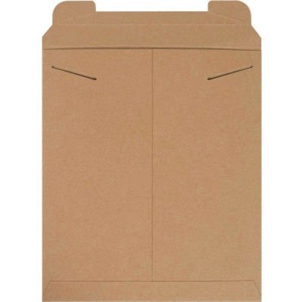 The Packaging Wholesalers Stayflats® Tab Lock Mailers, 12-3/4"W x 15"L, Kraft, 100/Pack ENVRM4SFK